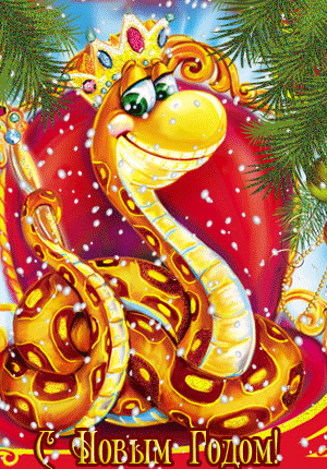 Новогодние прикольные Поздравления с годом Змеи 2013 - Картинки, Открытки с Пожеланиями, Стихи