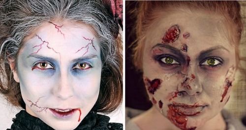 Грим зомби - макияж на Хэллоуин