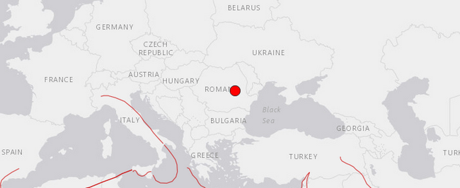 Землетрясение магнитудой 6,1 произошло в Румынии