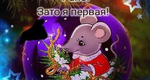 Предновогодние шуточные поздравления на Новый год - год Крысы (Мыши) в картинках - Прикольная картинка Мышки с надписью: Всех с наступающим! Рано? Зато я первая!!!