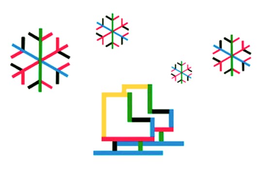 Фирменный стиль зимних Олимпийских Игр 2018 - Фирменные значки знаки рисунки изображения фишки Олимпиады-2018