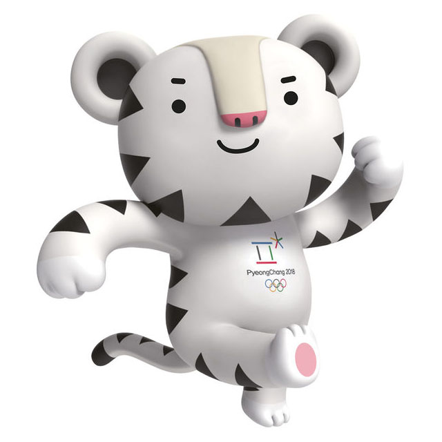 Белый тигр по имени Soohorang (Сухоран) - Талисман для зимних Олимпийских игр 2018 года в Пхенчхан
