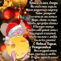 С Новым годом и Рождеством! Прикольная открытка с Мышью. Классное поздравление к Новому году в стихах: Крыса Белая входи...