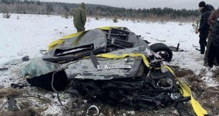 Автмобиль Mercedes Gelandewagen сбросили с вертолета в Карелии с высоты 300 метров