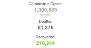 Число зараженных коронавирусом в мире превысило 1 миллион человек