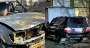 ВИДЕО: В Киеве сожгли внедорожник, который владелец постоянно парковал на газоне: в сети ликуют