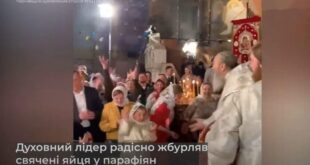 ВИДЕО: Митрополит Онуфрий кидается яйцами в толпу прихожан в Киевской лавре на Пасху 2 мая: кадры "подорвали" сеть