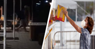 ВИДЕО: В Харькове мужчина с кастрюлей на голове забежал в McDonald's и устроил там погром