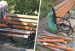 ФОТО, ВИДЕО: В Киеве бабушка распилила скамейку во дворе, чтобы ей не мешали спать шумные компании