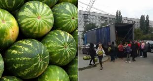 ВИДЕО: Украинские фермеры решили бесплатно раздать арбузы людям на улице