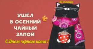 27 октября - День черной кошки / чёрного кота: красивые открытки и картинки с надписями