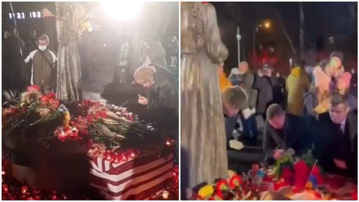 ВИДЕО: В Киеве пенсионер собирал и ел хлеб, оставленный на мемориале памяти жертв Голодомора