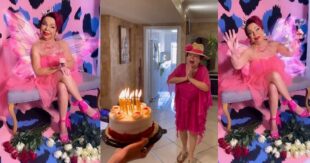 ВИДЕО: "Престарелая фея": мама Наташи Королевой на 76-летие нарядилась в розовое мини с короной и крыльями
