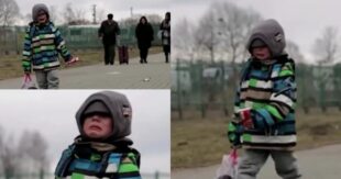Видео с заплаканным украинским малышом на границе облетело сеть: смотрит и плачет весь мир